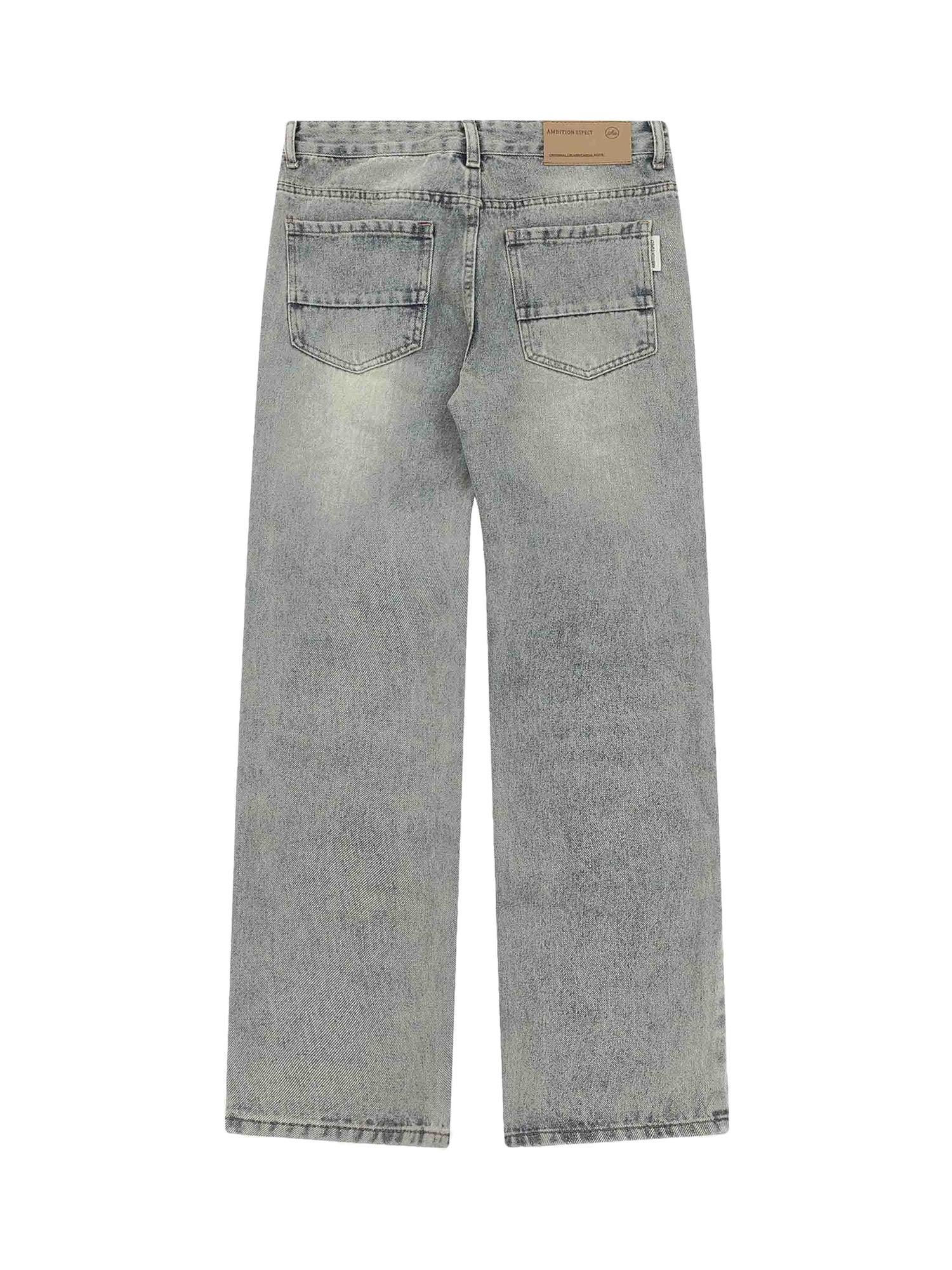 High Street Washed And Torn Work Pockets Denim Pants- 1646 - sneakershuborg