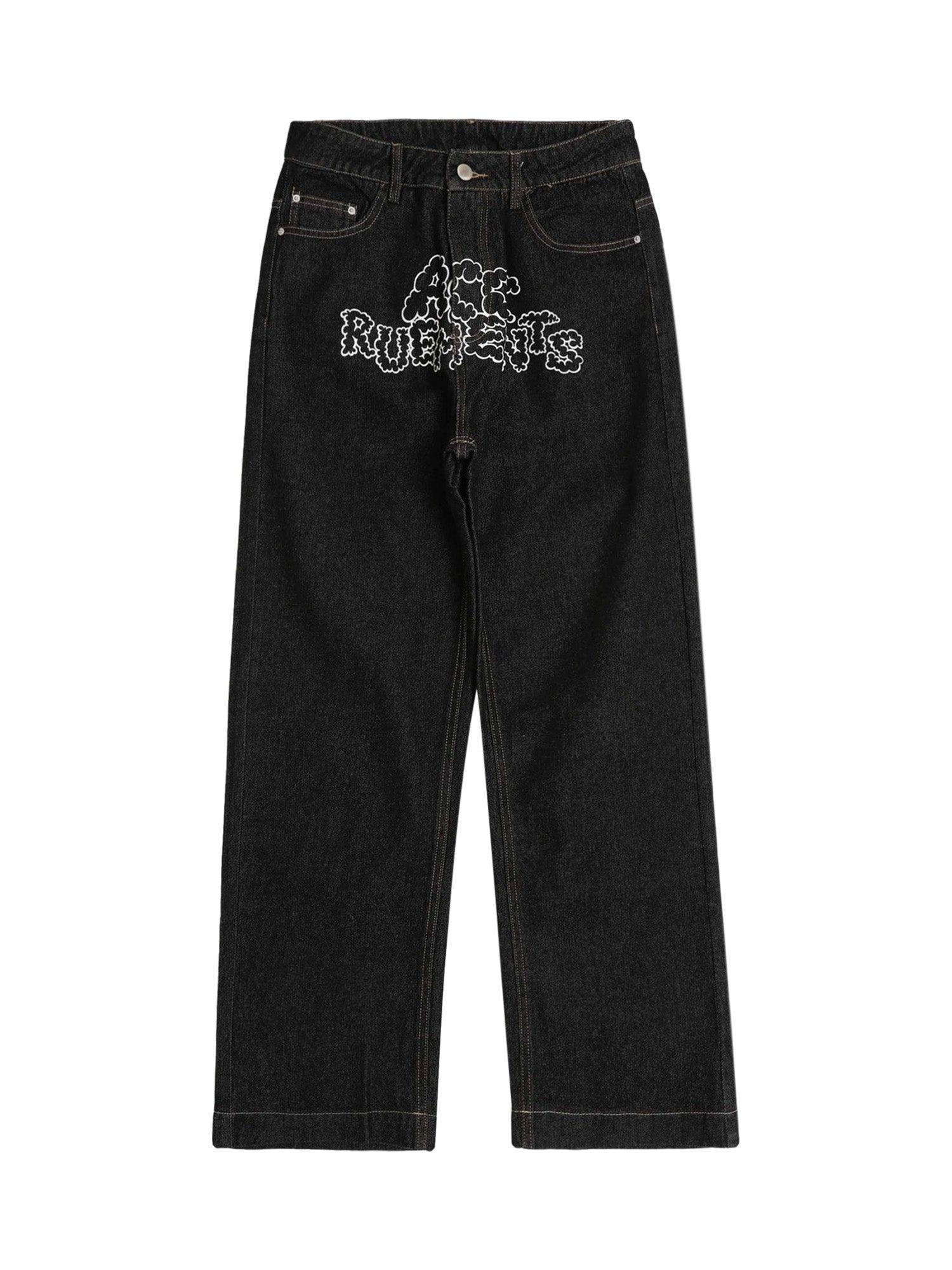 Sneakerhub Star Letter Print Jeans - 1594 - sneakershuborg