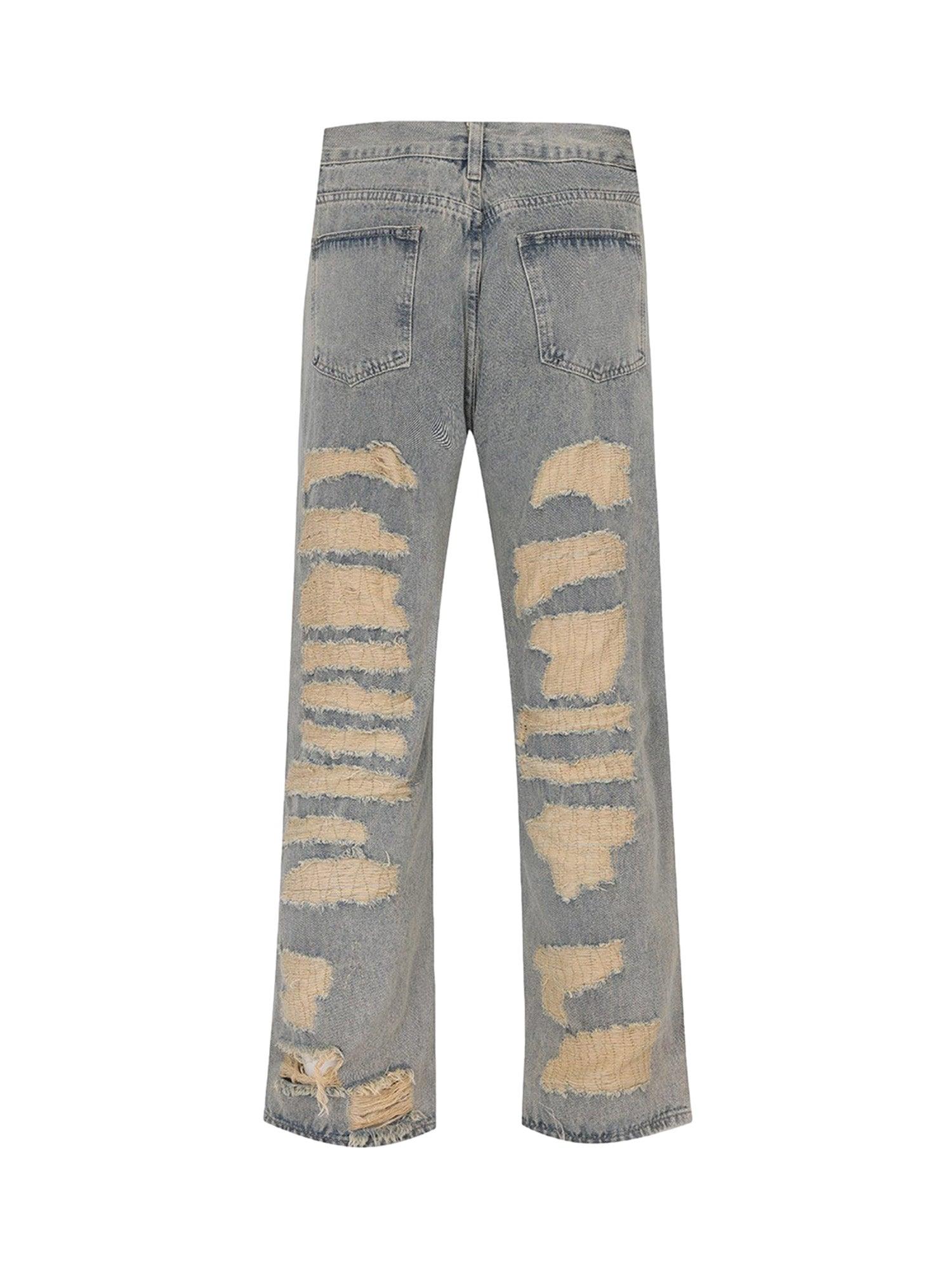 Sneakerhub American Street Style Ripped Embroidered Jeans - 1617 - sneakershuborg