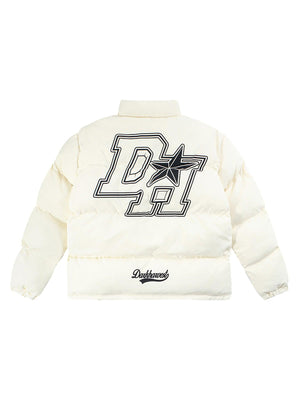 Retro Letter Print Down Jacket - 1393 - sneakershuborg