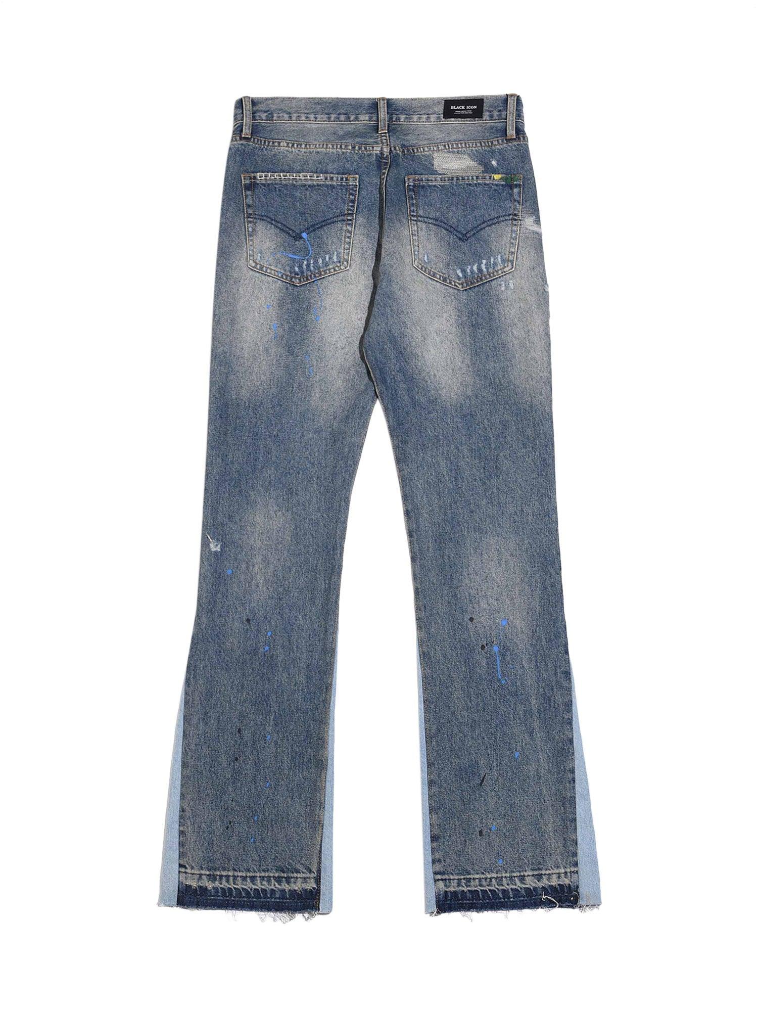 Sneakerhub Splashing Ink Patchwork Jeans - sneakershuborg