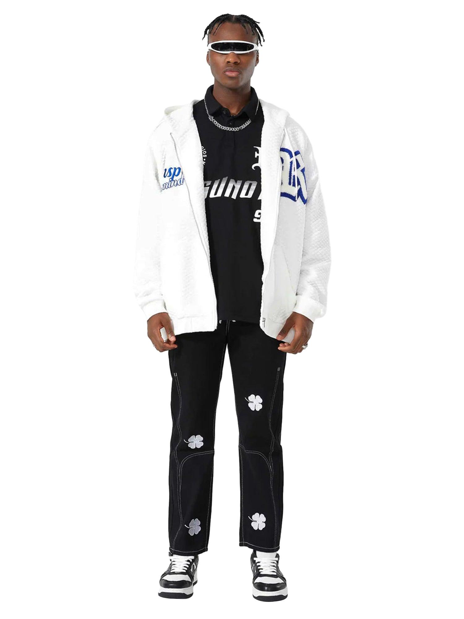 Sneakerhub Letter Embroidered Hoodie Jacket -1095 - sneakershuborg