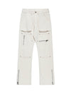 Sneakerhub High Street Zipper Patchwork Pocket Denim Pants - sneakershuborg