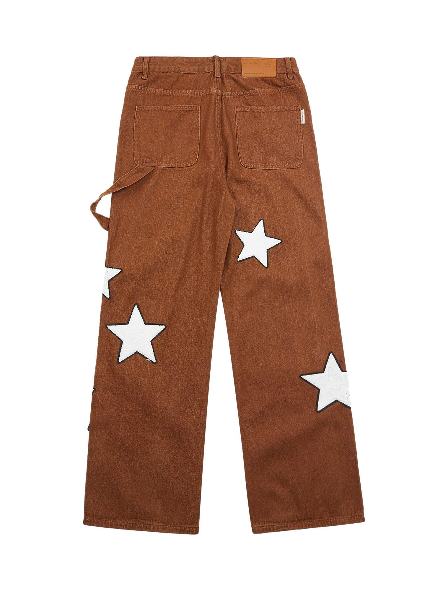 Sneakerhub American Retro Embroidered Five-pointed Star Jeans - sneakershuborg