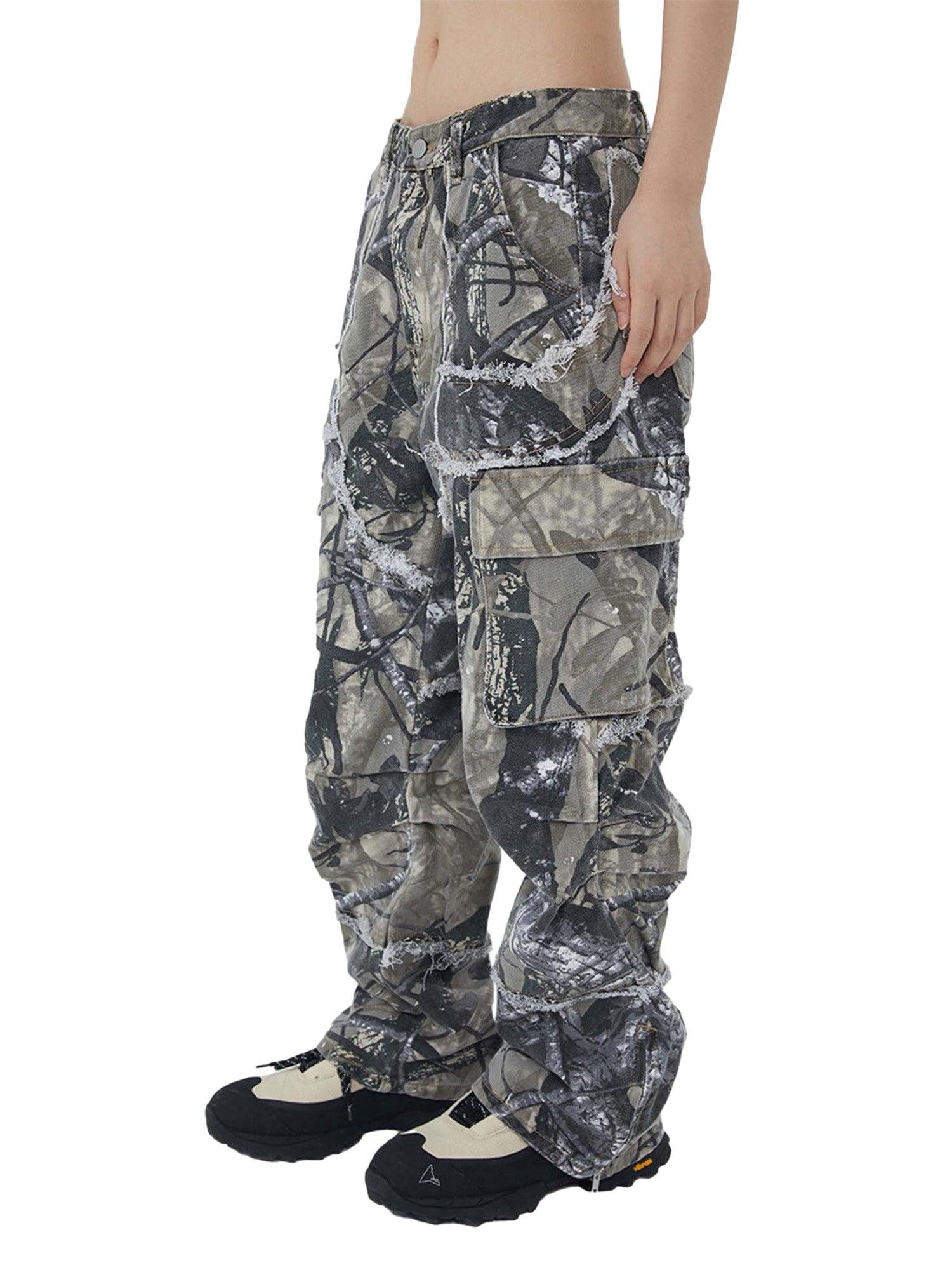 Sneakerhub Camouflage Leaf Straight Leg Pants- 1870 - sneakershuborg