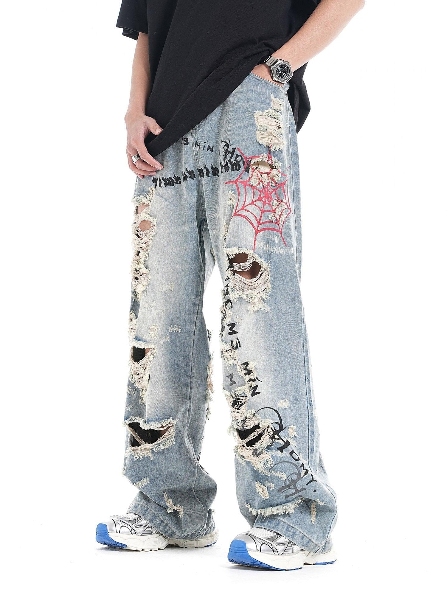 Personalized Cut Hand-printed Jeans - sneakershuborg