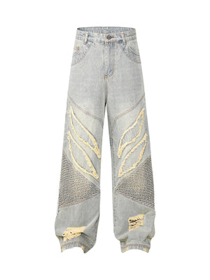 Sneakerhub American High Street Washed Distressed Jeans - sneakershuborg