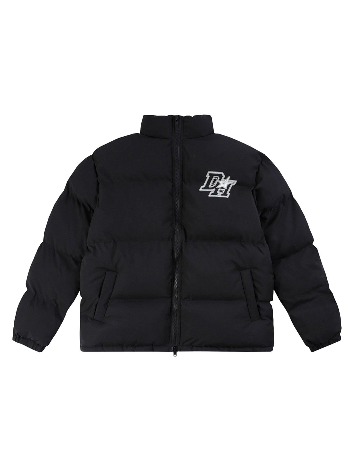 Retro Letter Print Down Jacket - 1393 - sneakershuborg