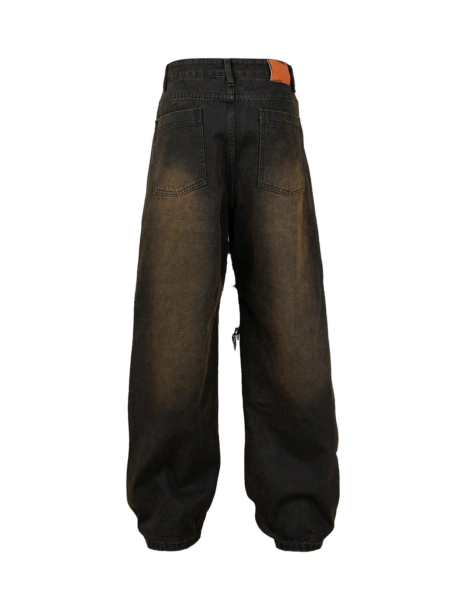 Sneakerhub Washed Distressed Baggy Jeans - sneakershuborg