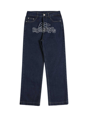 Sneakerhub Star Letter Print Jeans - 1594 - sneakershuborg