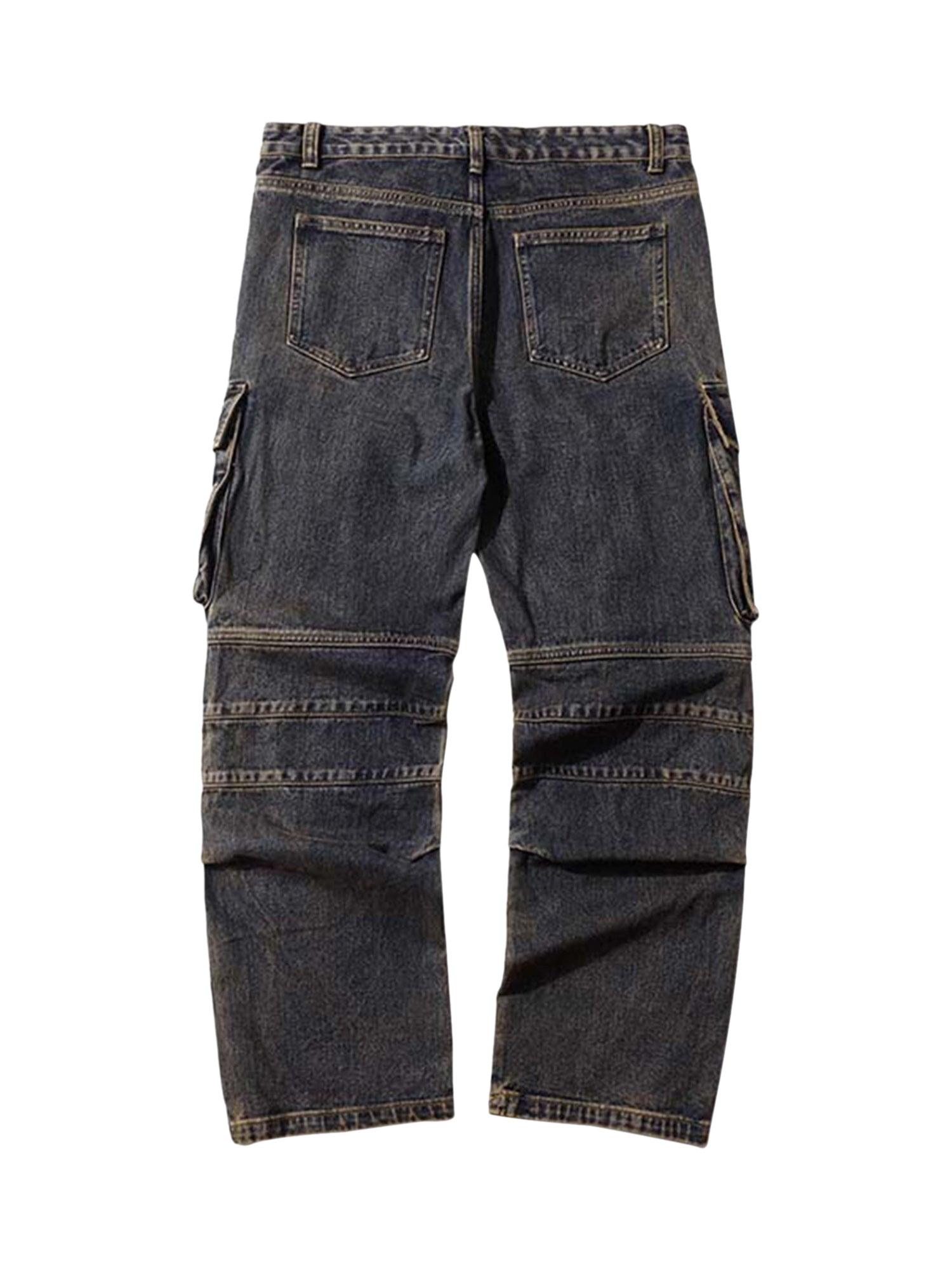 Sneakerhub Washed And Distressed Multi-pocket Jeans - 1698 - sneakershuborg