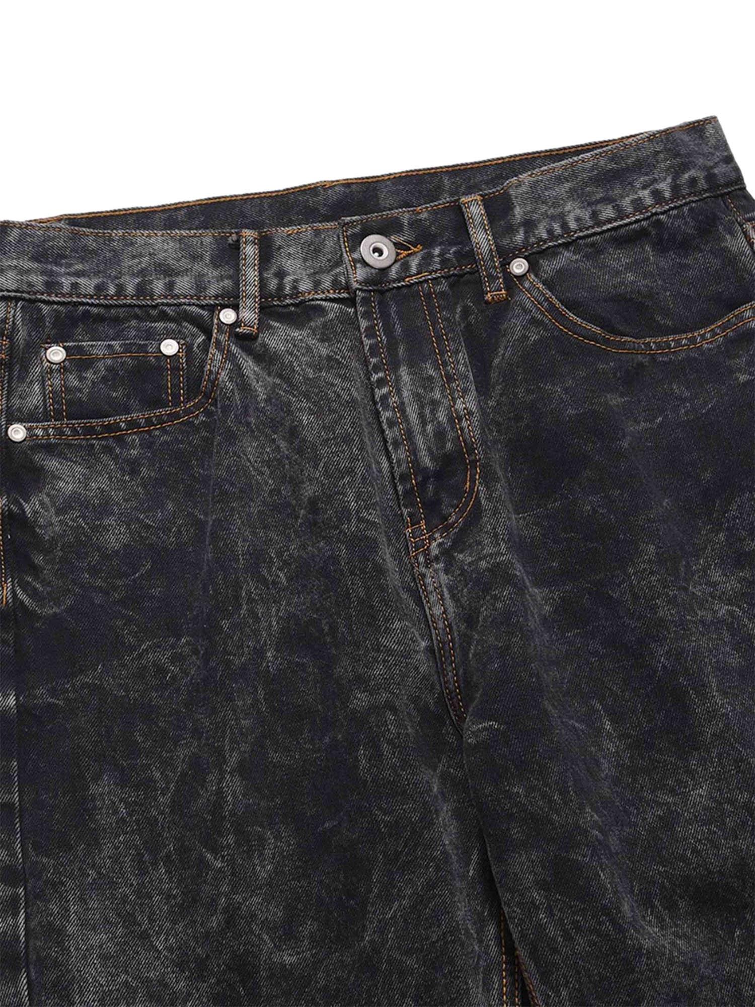 Sneakerhub Acid wash Embroidery Stitching Two-tone Jeans - 1744 - sneakershuborg