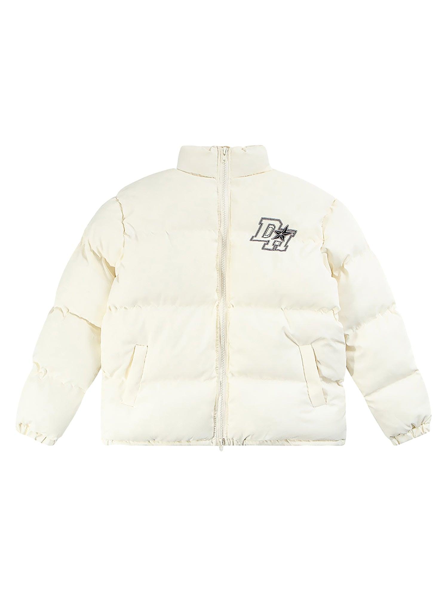 Retro Letter Print Down Jacket - 1393 - sneakershuborg