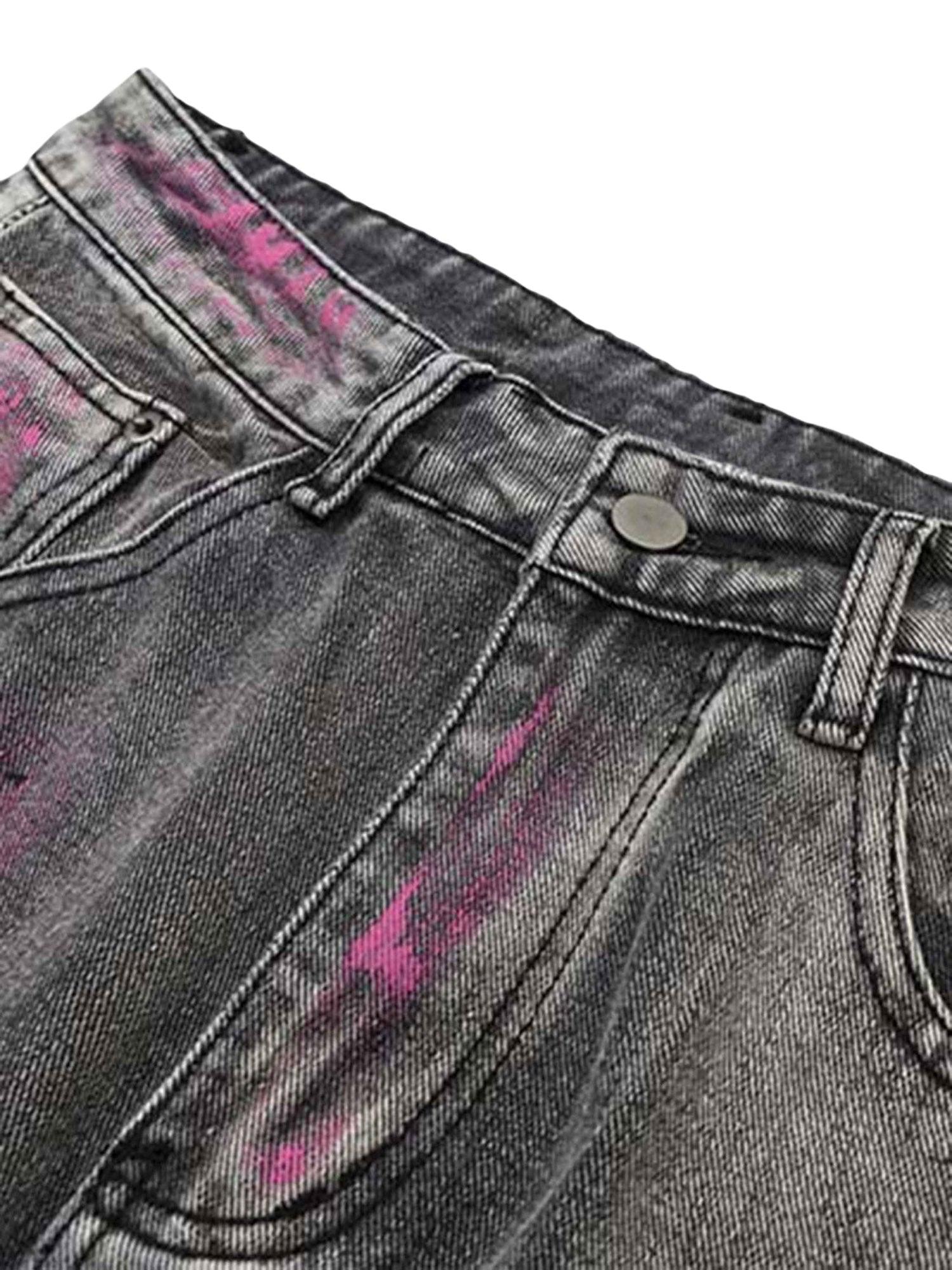 Sneakerhub Graffiti Distressed Washed Baggy Jeans - 1886 - sneakershuborg