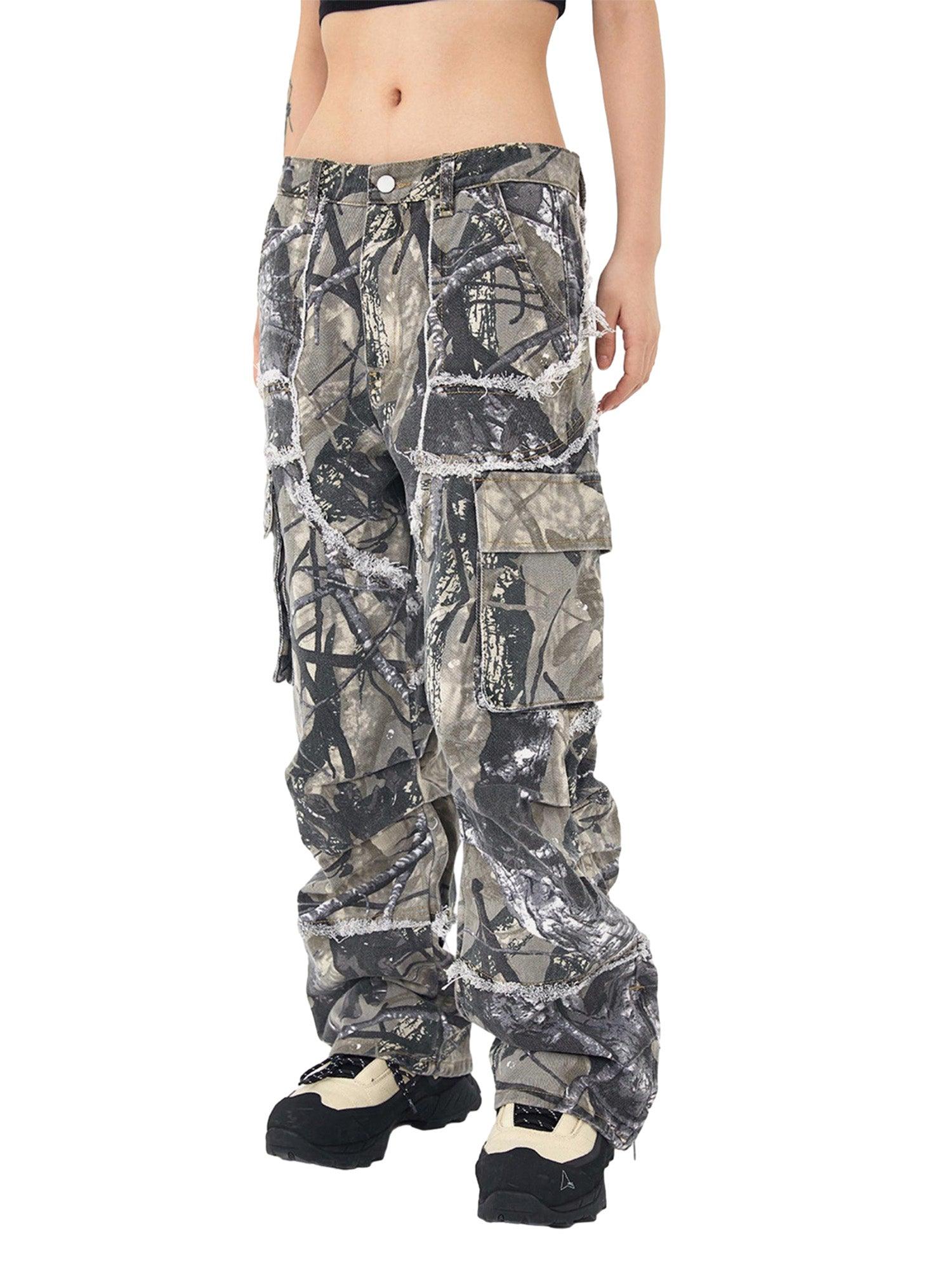 Sneakerhub Camouflage Leaf Straight Leg Pants- 1870 - sneakershuborg