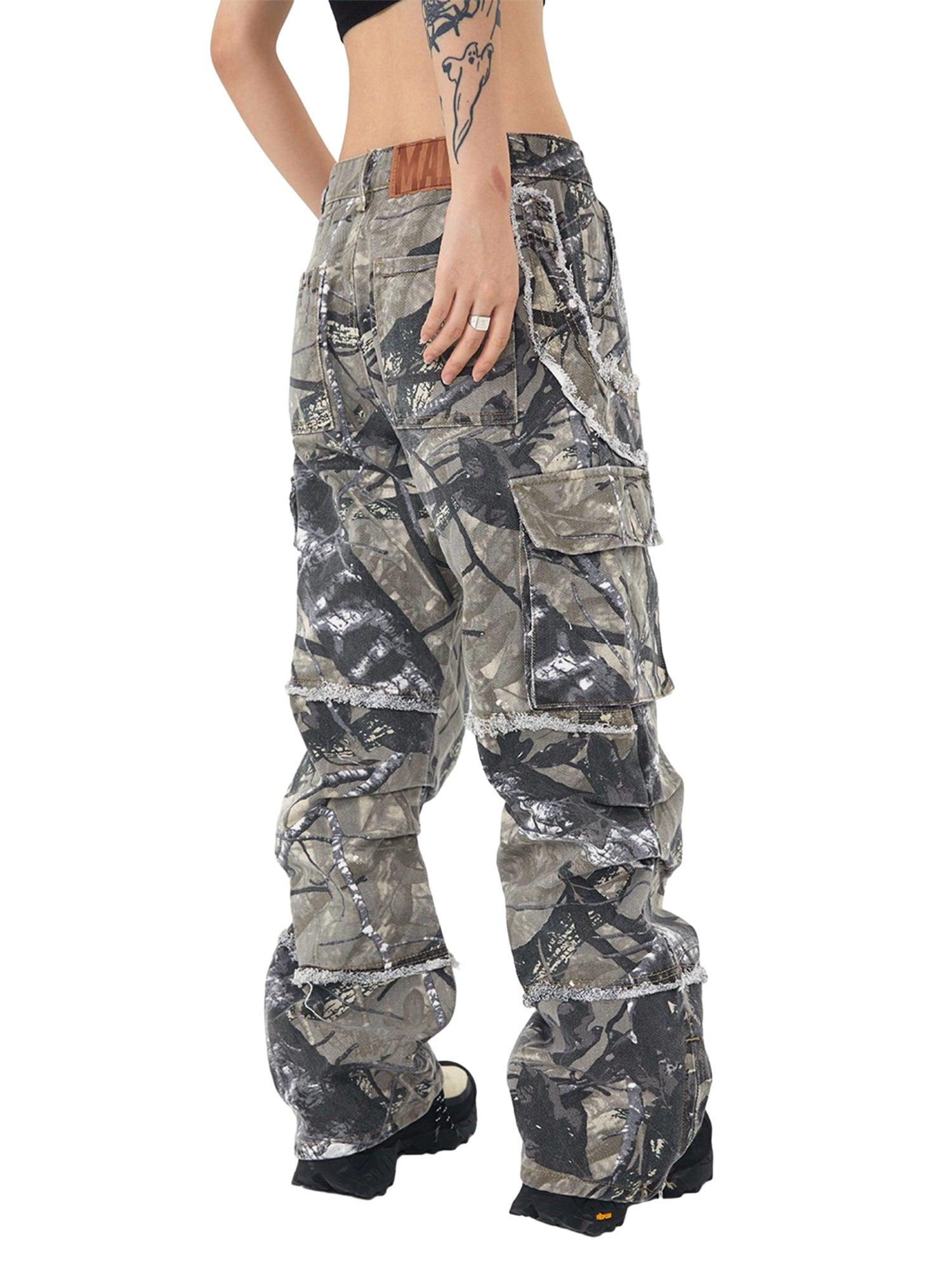 Sneakerhub Camouflage Leaf Straight Leg Pants- 1870 - sneakershuborg