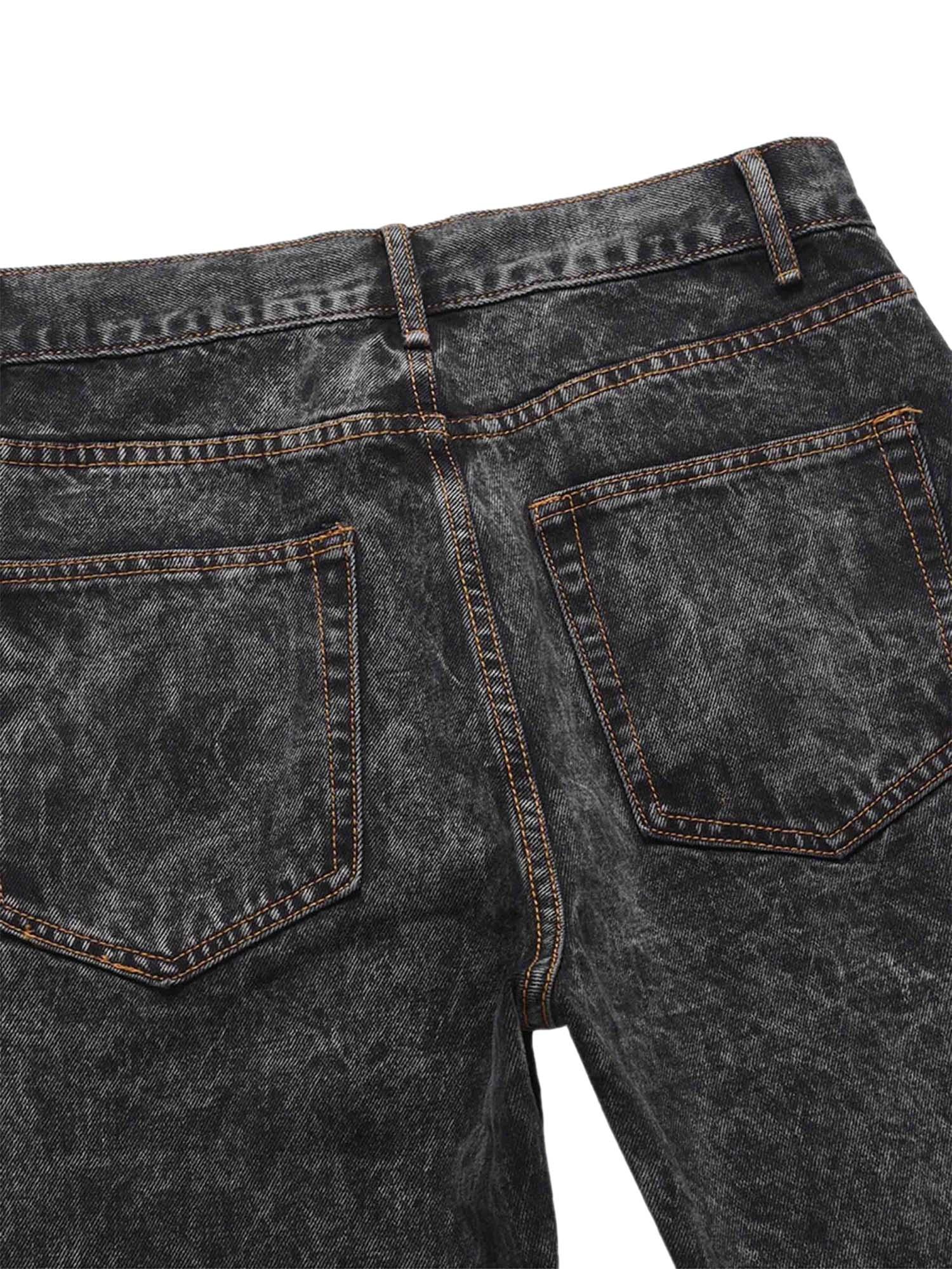 Sneakerhub Acid wash Embroidery Stitching Two-tone Jeans - 1744 - sneakershuborg