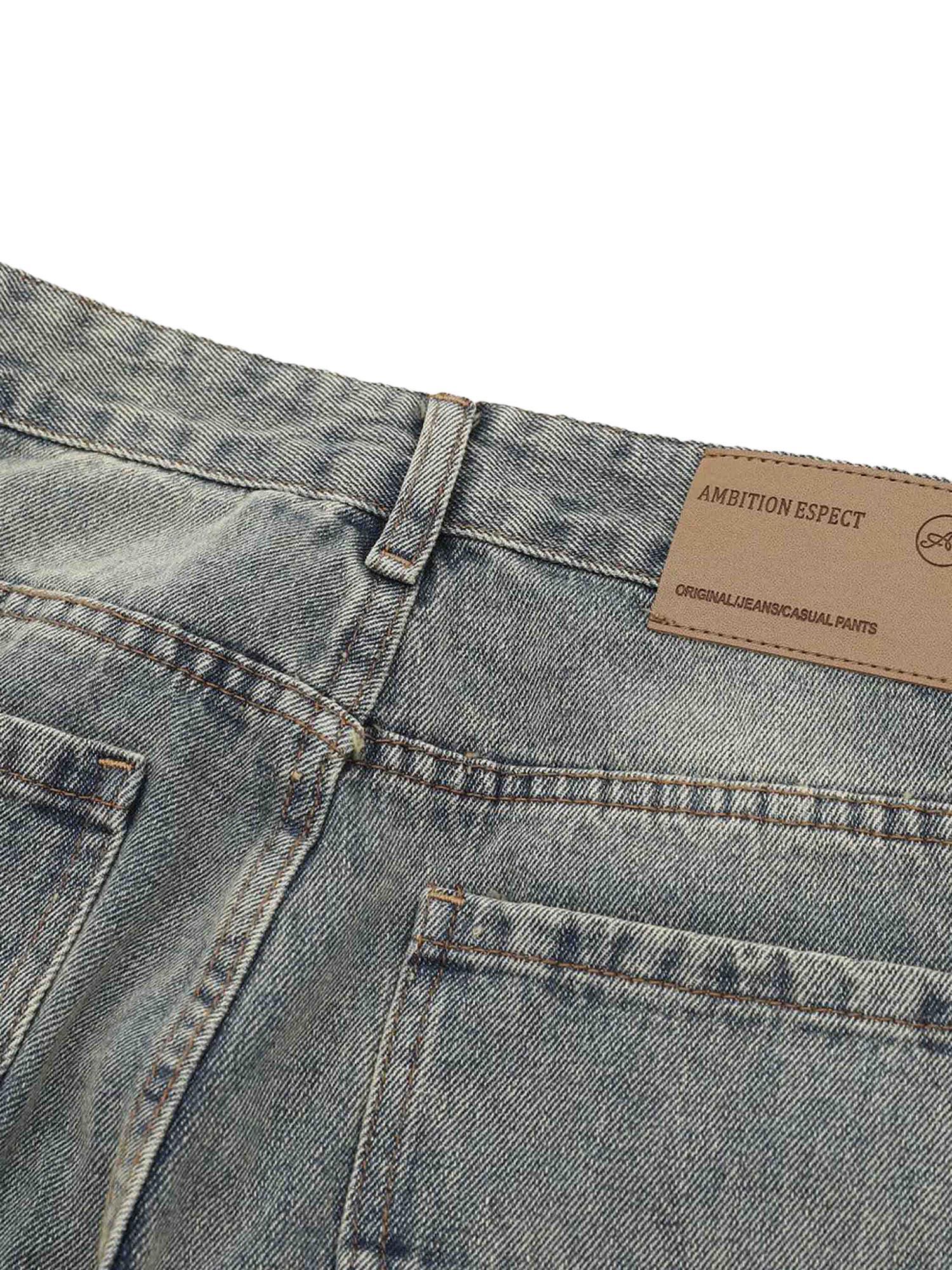 High Street Washed And Torn Work Pockets Denim Pants- 1646 - sneakershuborg