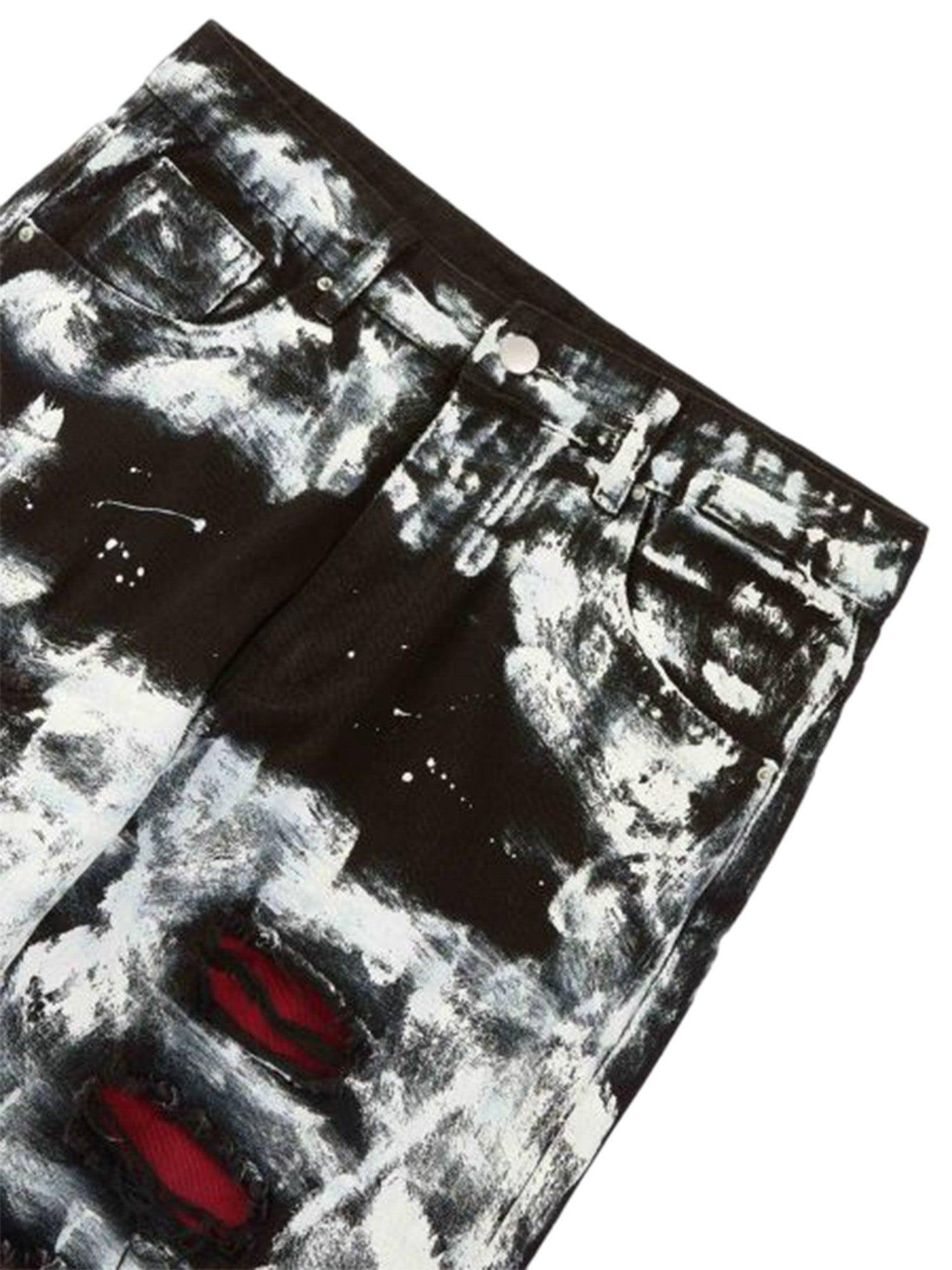 High Street Ripped Graffiti Contrasting Jeans - 1995 - sneakershuborg