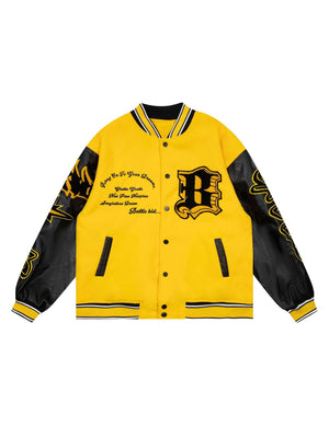 Sneakerhub Flame Elements Letter Embroidery Baseball Jacket -1608 - sneakershuborg