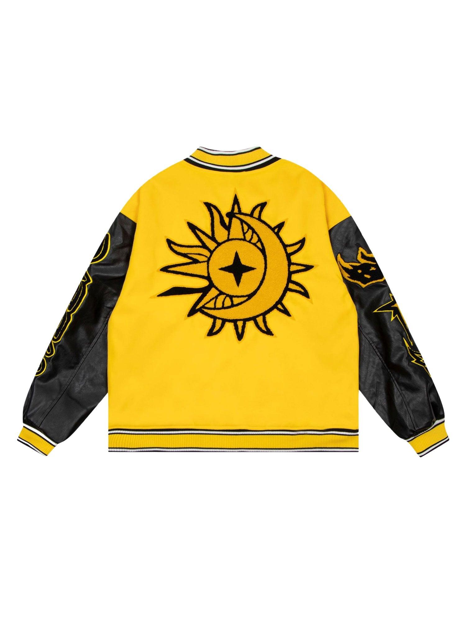 Sneakerhub Flame Elements Letter Embroidery Baseball Jacket -1608 - sneakershuborg