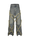 Sneakerhub High Street Hip Hop Washed Distressed Jeans - 2069 - sneakershuborg