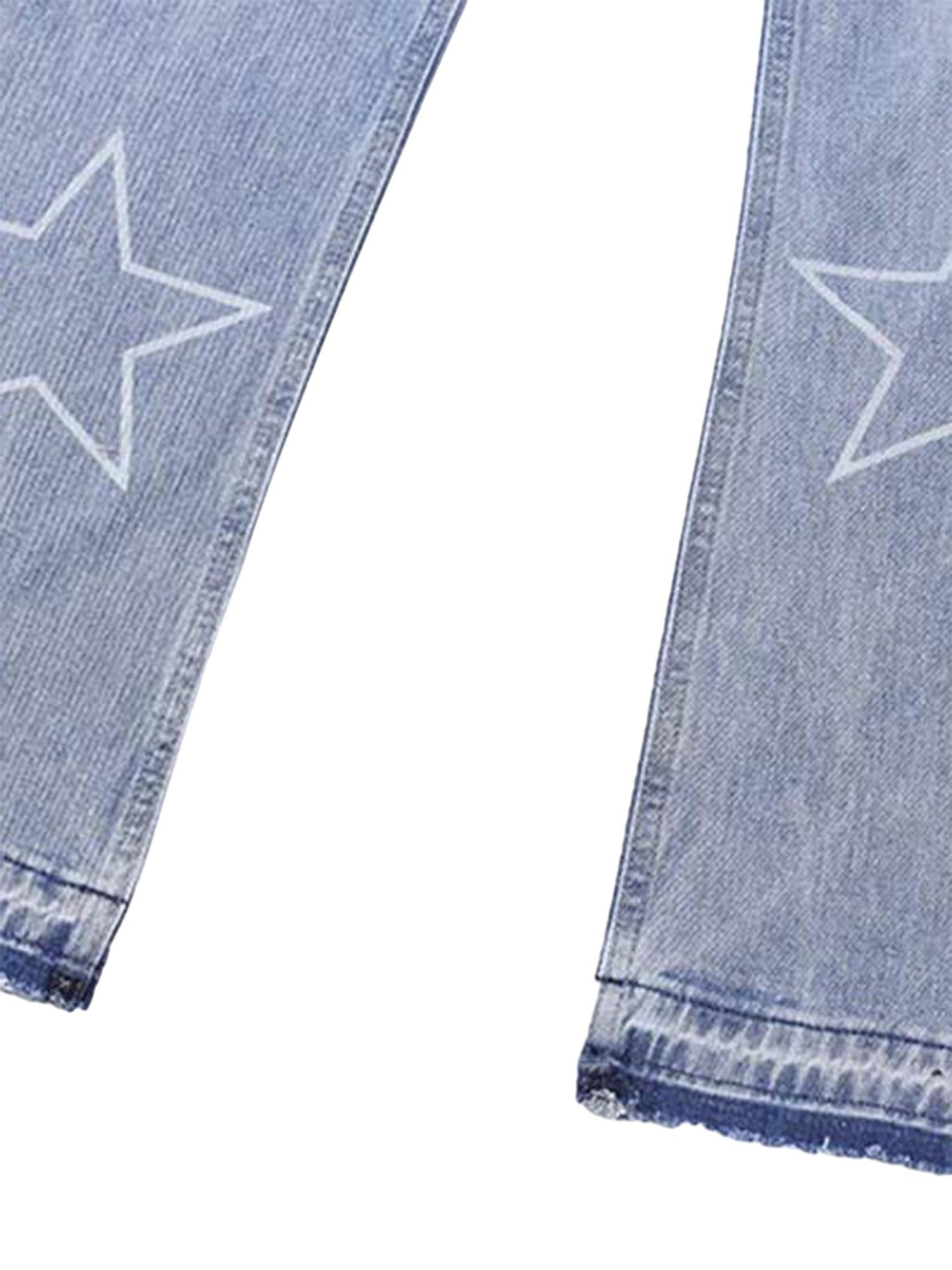 Sneakerhub Star Print Ripped Jeans - 1741 - sneakershuborg