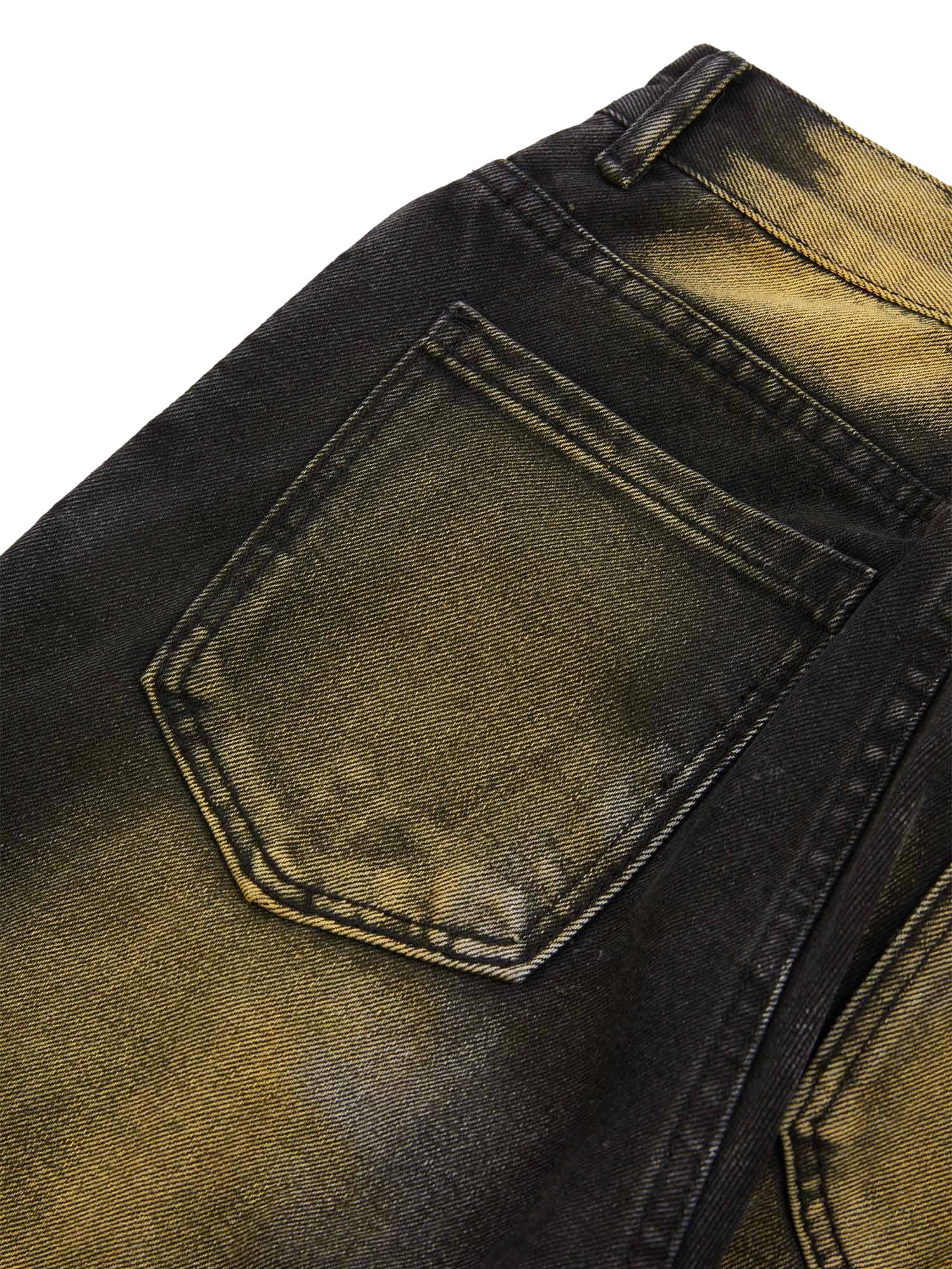 Sneakerhub Hip-hop Washed Distressed Loose Spray-dyed Jeans - sneakershuborg