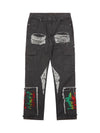 Sneakerhub Destruction Brushed Hip Hop Embroidered Jeans - sneakershuborg