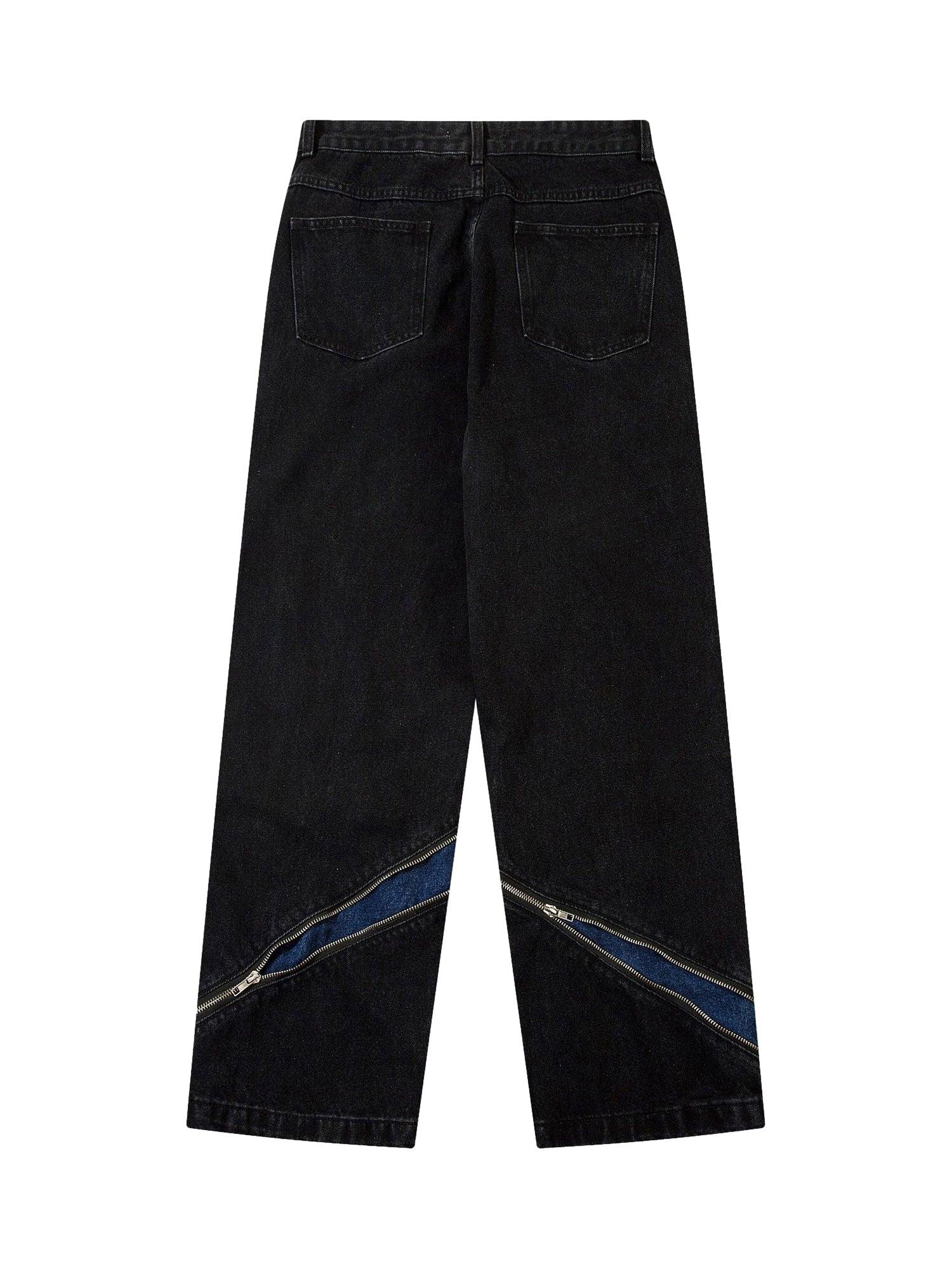 High Street Zipper Design Washed Jeans - sneakershuborg