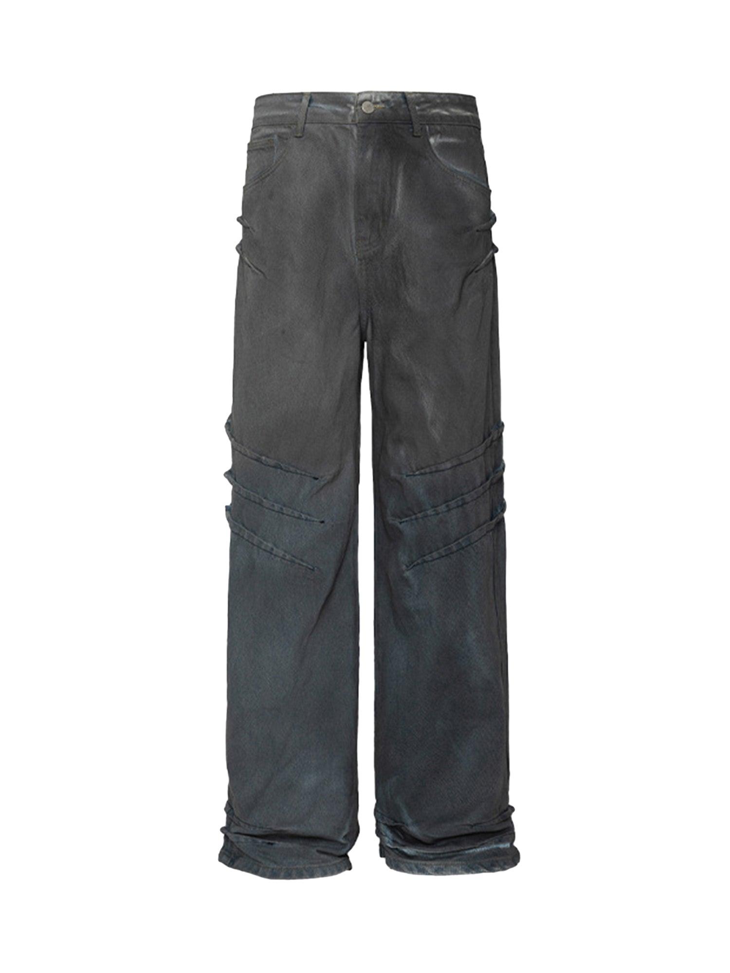 Dirty Wash Design Fleece Straight Leg Jeans - sneakershuborg