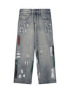 Sneakerhub Vintage Ink Splash Washed And Distressed Jeans - sneakershuborg