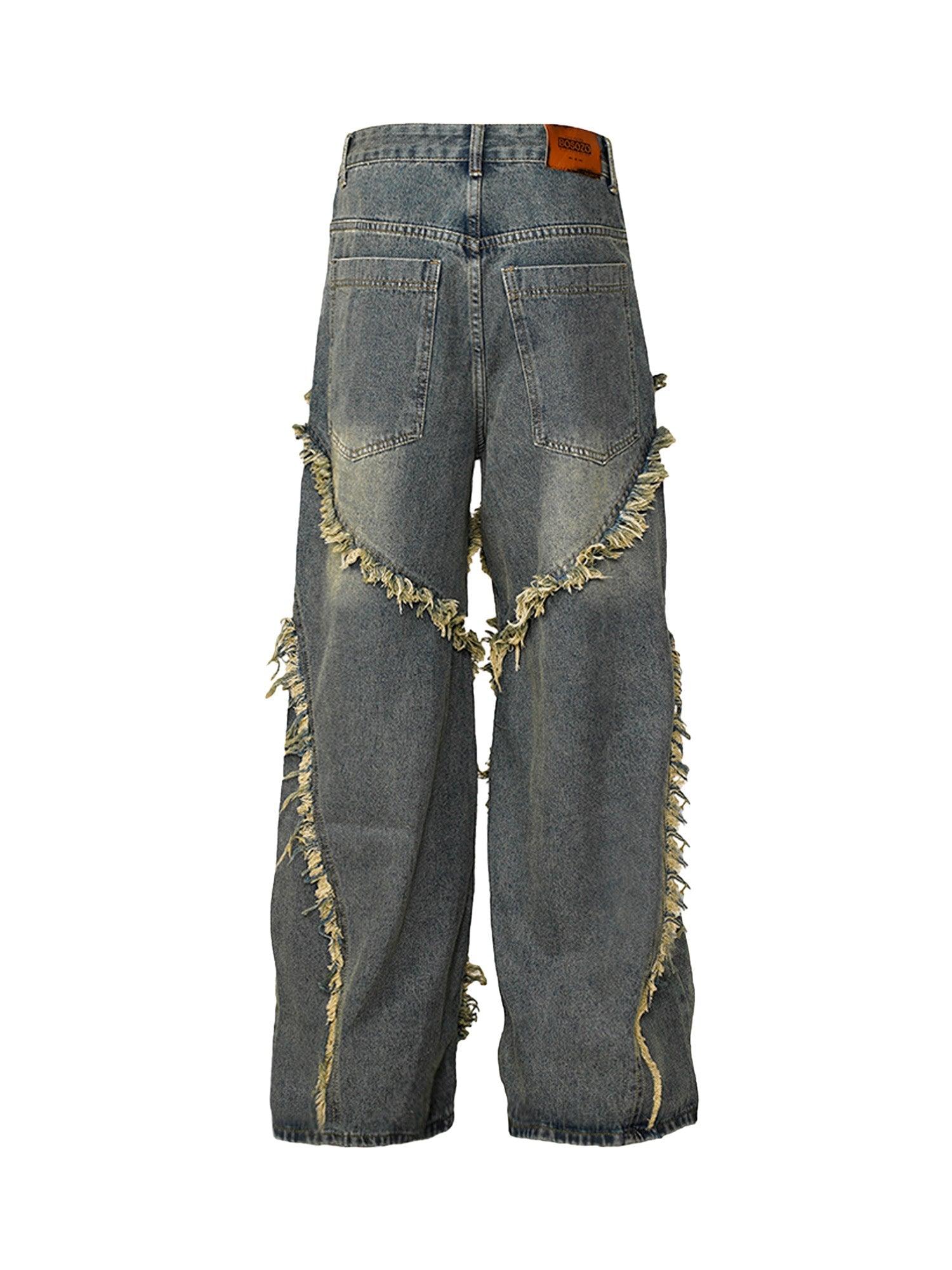 Sneakerhub High Street Hip Hop Washed Distressed Jeans - 2069 - sneakershuborg