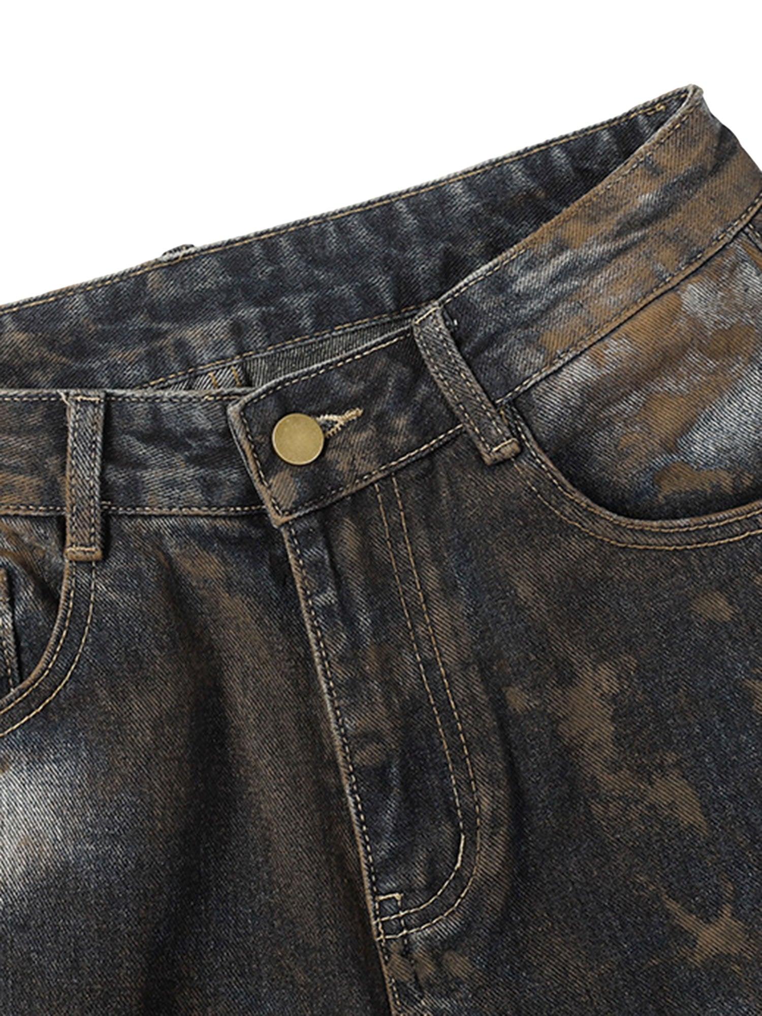 Heavy Duty Ripped Washed Straight Jeans - sneakershuborg