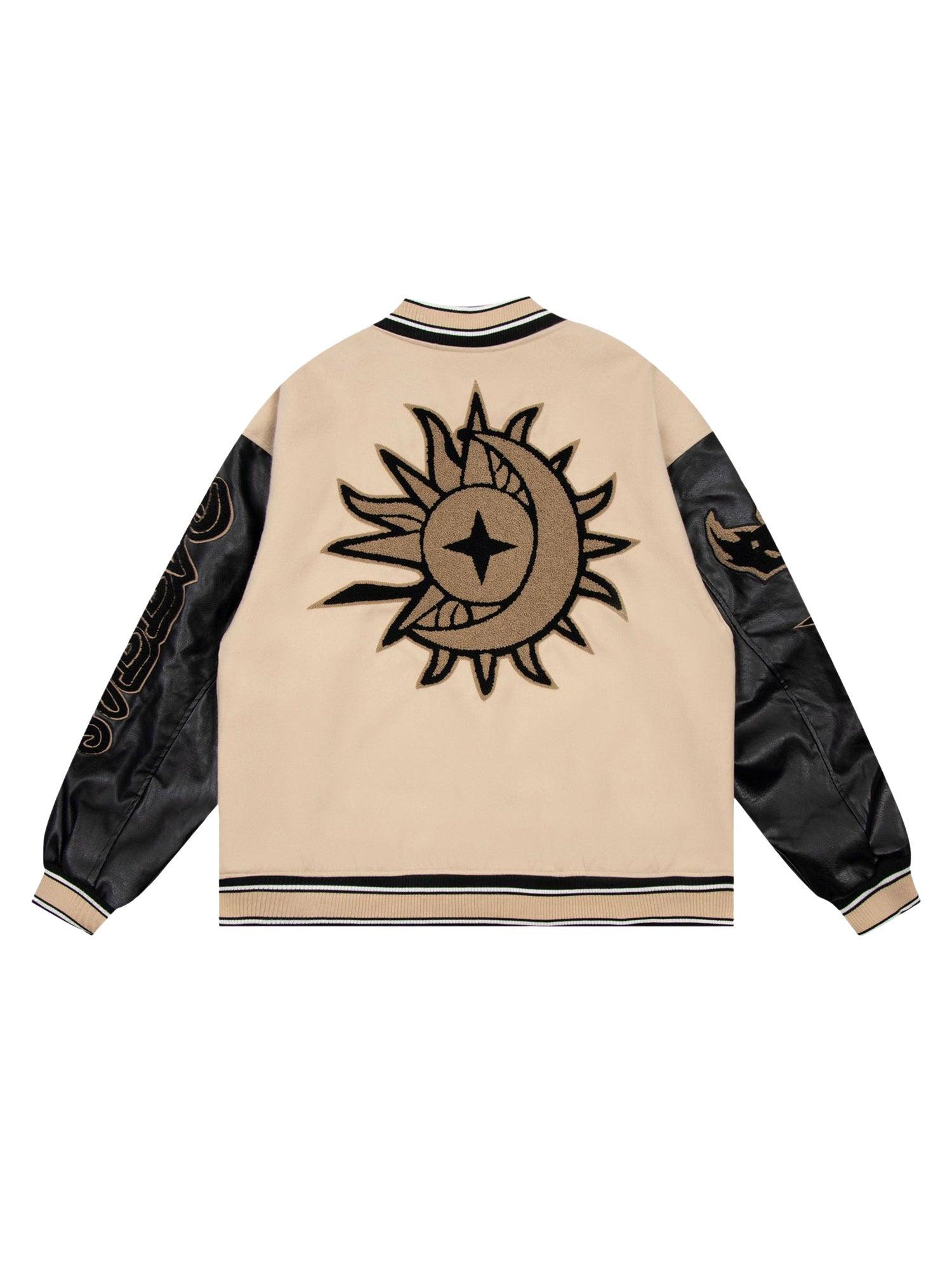 Sneakerhub Flame Elements Letter Embroidery Baseball Jacket -1608 - sneakershuborg