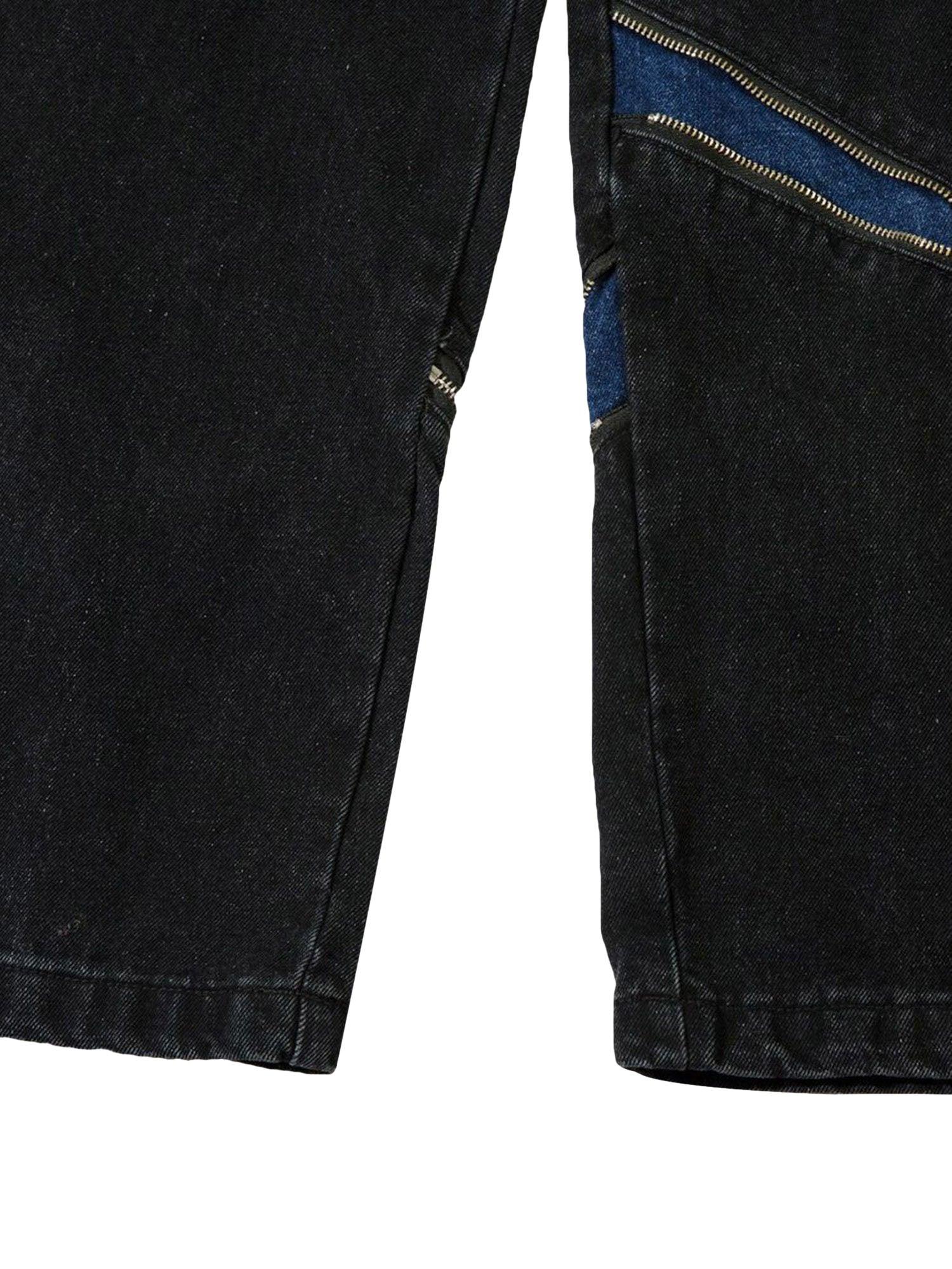 High Street Zipper Design Washed Jeans - sneakershuborg