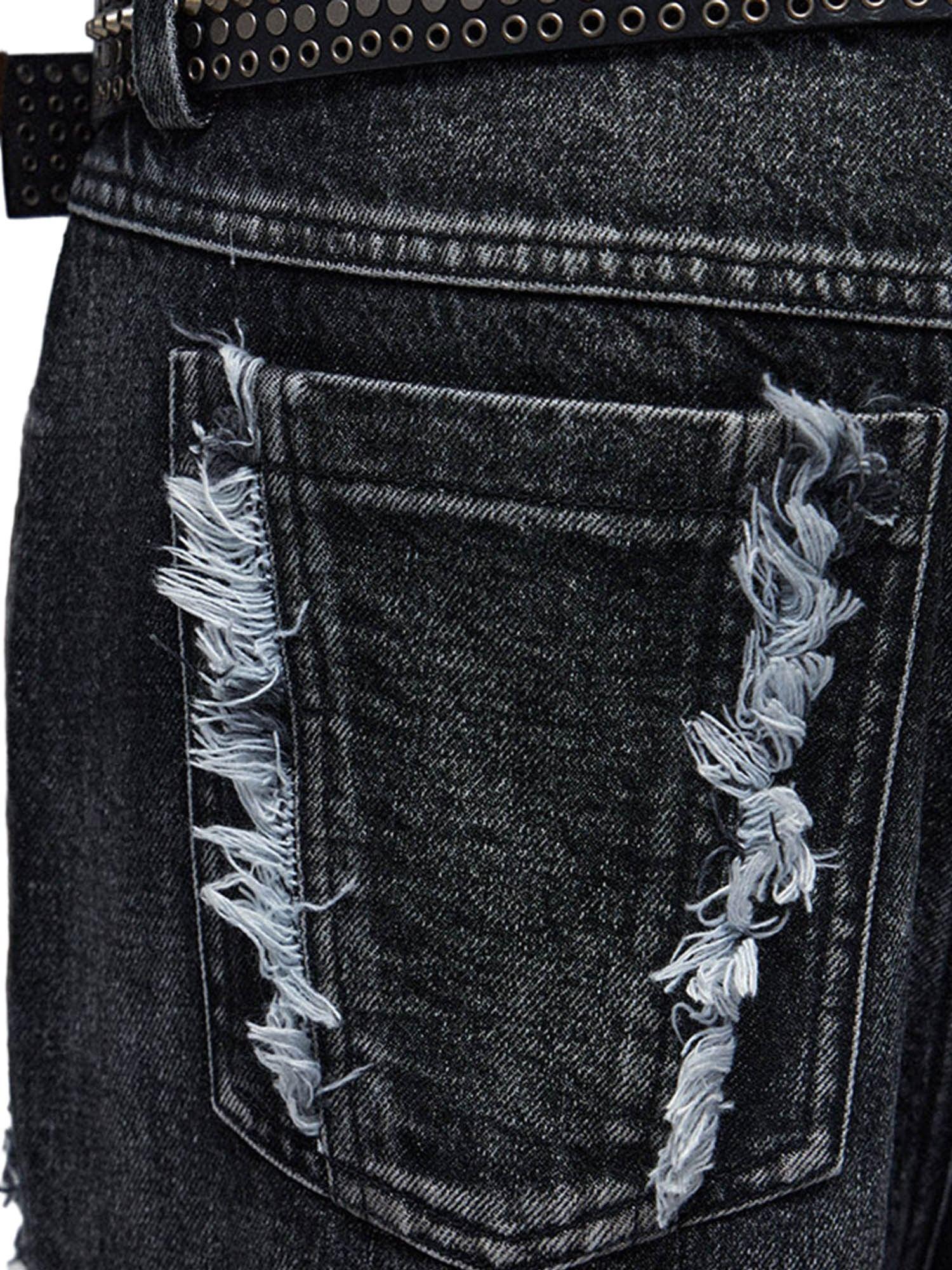 Retro Multi-Pull Washed Distressed Tassel Jeans - 2097 - sneakershuborg