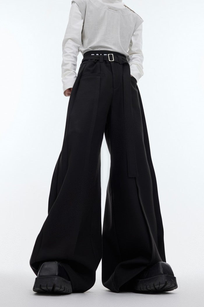 Wide Leg Draped Formal Trousers - sneakershuborg