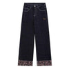 Sneakerhill® Baggy Black Jeans Leopard Patchwork - sneakershuborg