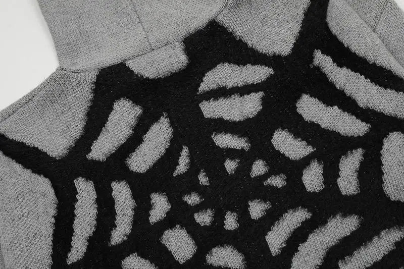 Knitted Spider Web Hoodie - sneakershuborg