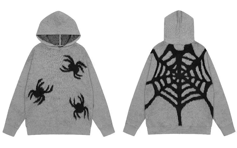 Knitted Spider Web Hoodie - sneakershuborg