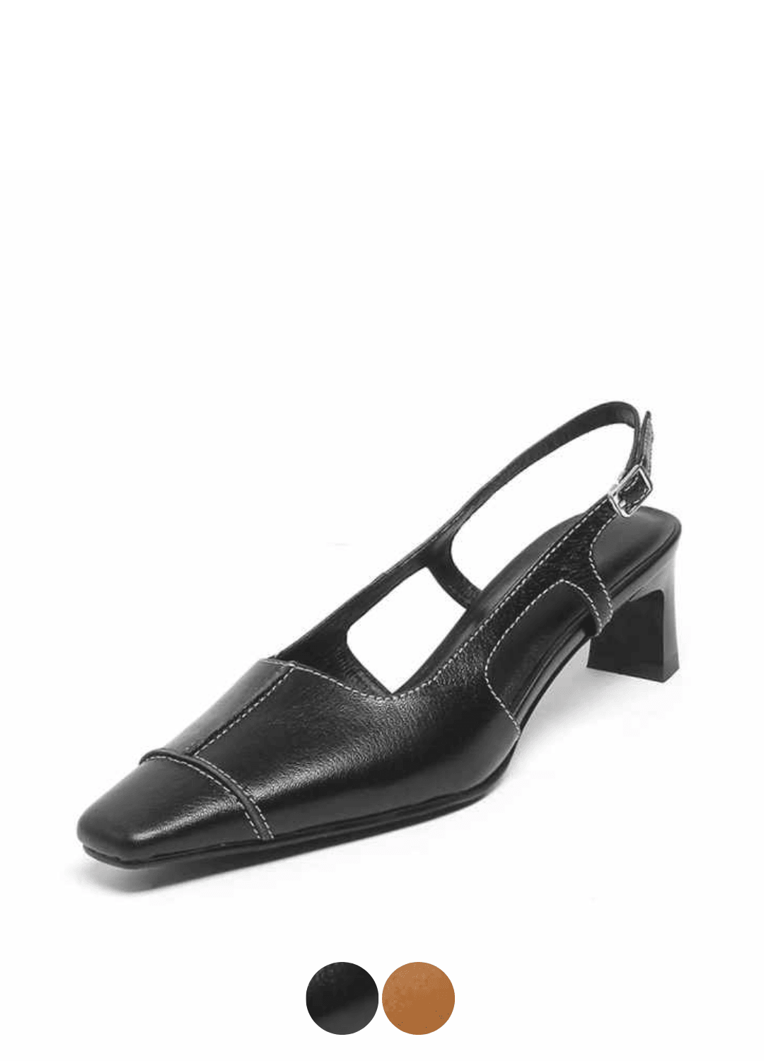 Ziyi Women's High Quality Square Toe Genuine Leather Black Sandal Ultra Seller Shoes