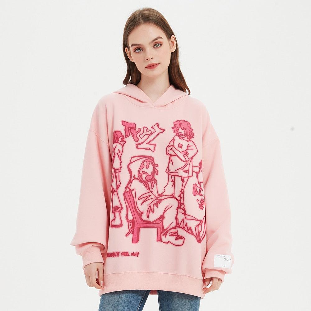 Pink hoodie streetwear - sneakershuborg