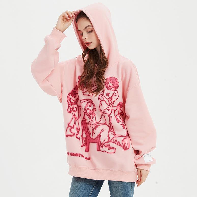 Pink hoodie streetwear - sneakershuborg