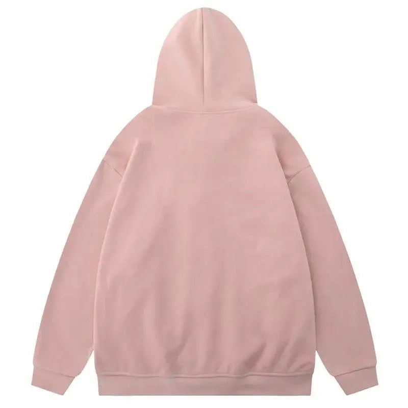 Pink Spider Print Zip Up Hoodie - sneakershuborg