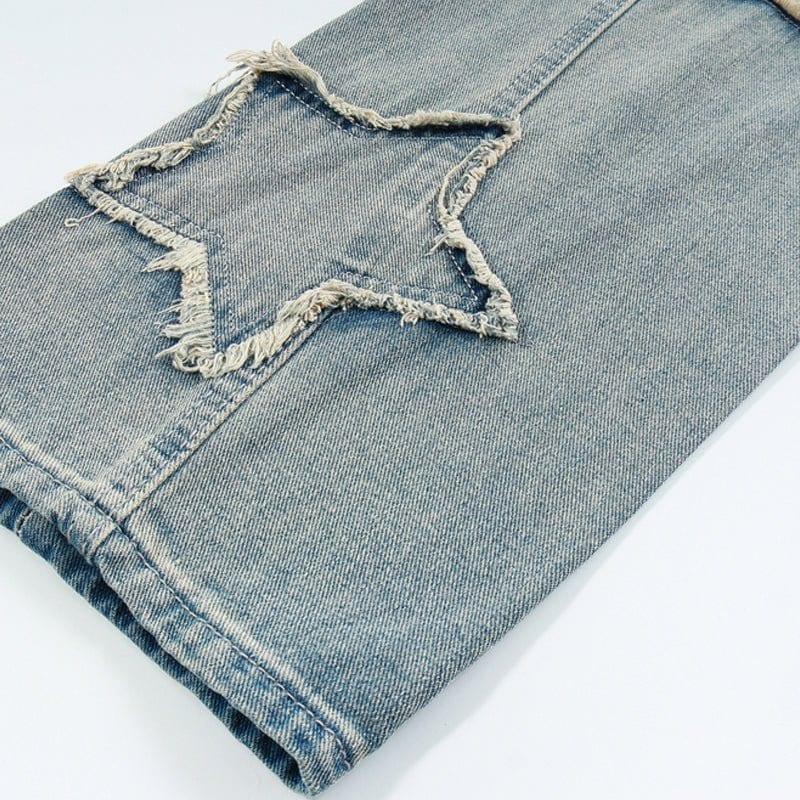 Sneakerhill Retro Washed Jeans Stars Patch - sneakershuborg