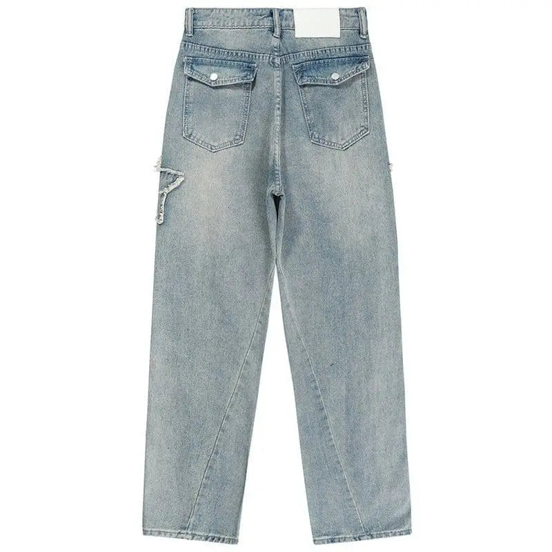 Sneakerhill Retro Washed Jeans Stars Patch - sneakershuborg