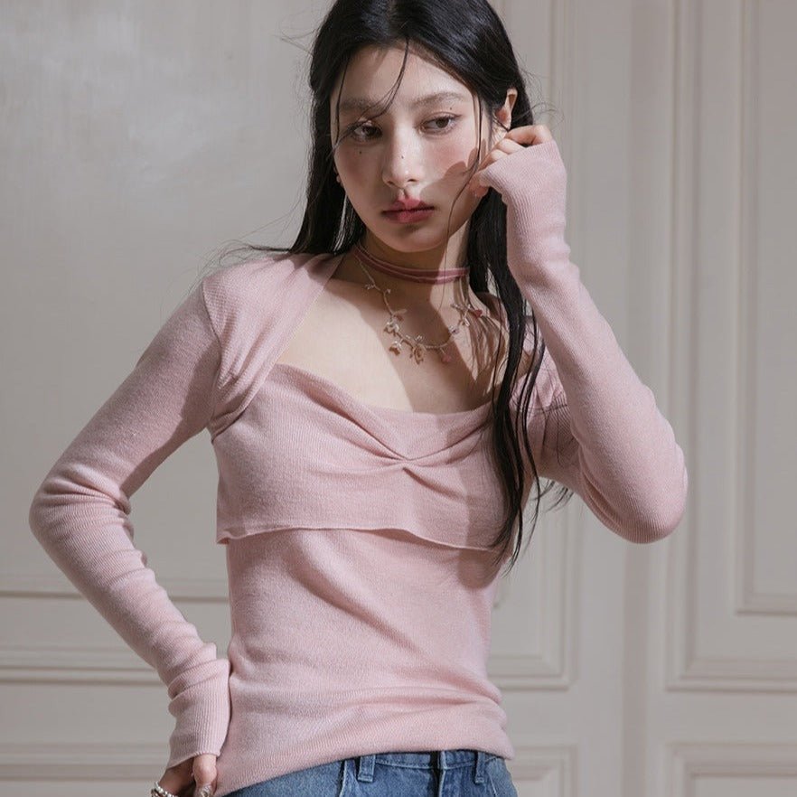 Blush Whisper Twist Knit Shirt sneakershuborg