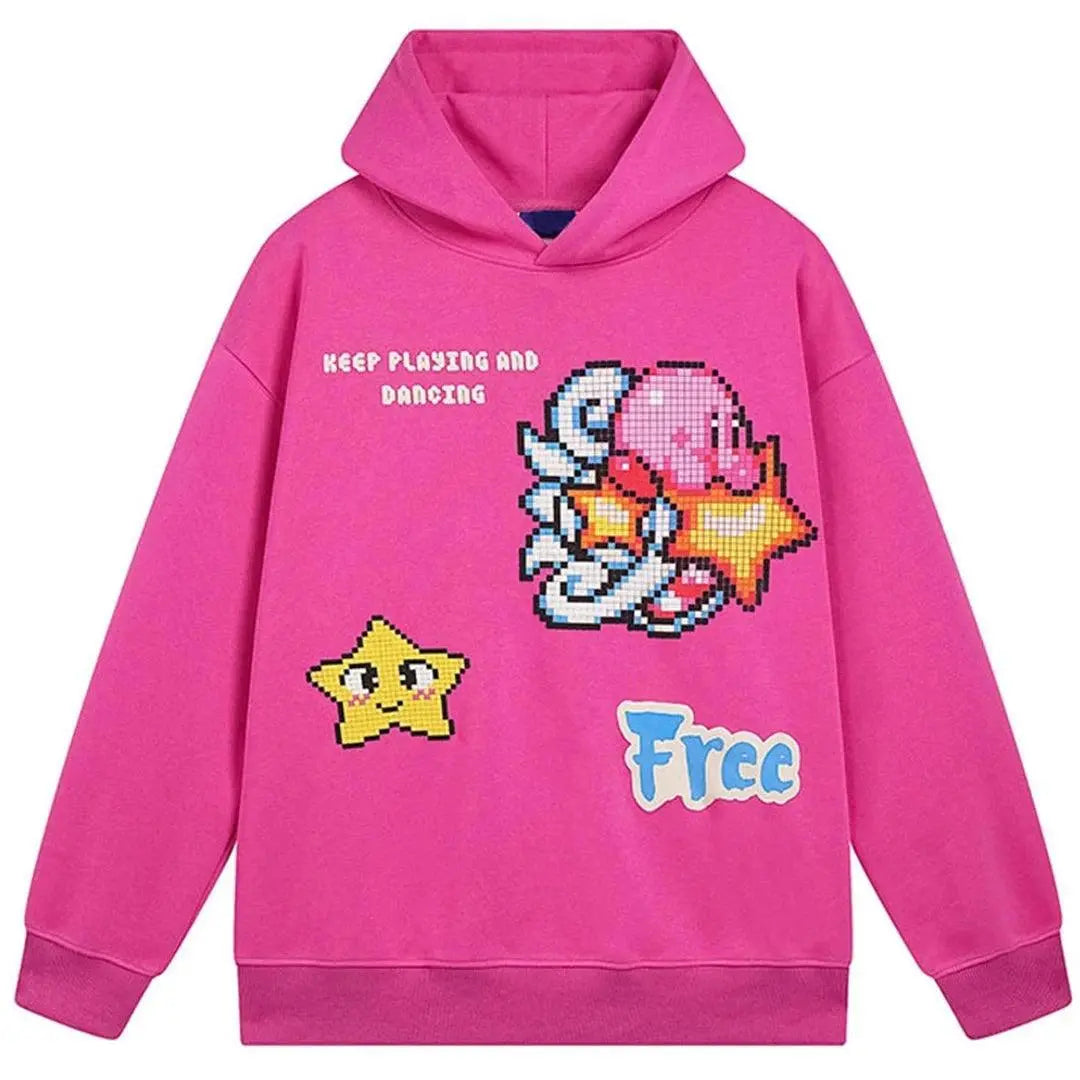 Star Hoodie Pink Graphic Y2K - sneakershuborg