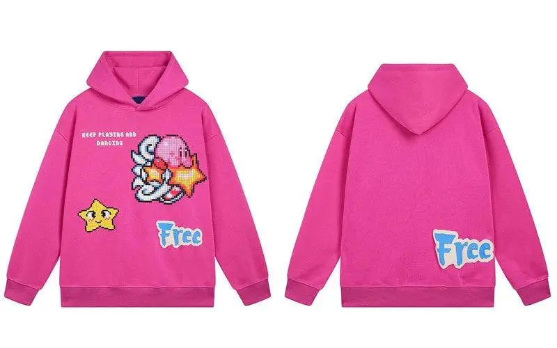 Star Hoodie Pink Graphic Y2K - sneakershuborg